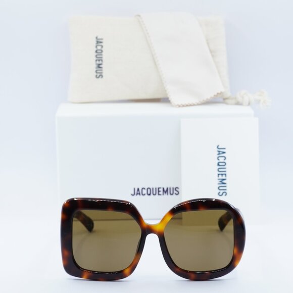 Jacquemus CARRE ROND JAC/10 C2 Geometric Sunglasses - Havana/Brown - Picture 3 of 11